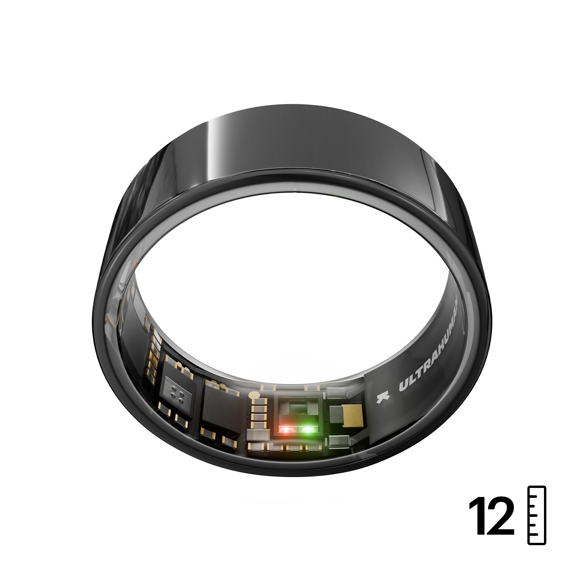 Anillo Ultrahuman Air - Anillo Inteligente Para Mujeres Y Hombres - Portátil Para Seguimiento Del Sueño Y La Actividad Física - Frecuencia Cardíaca - Smartring Aster Negro Talla 12