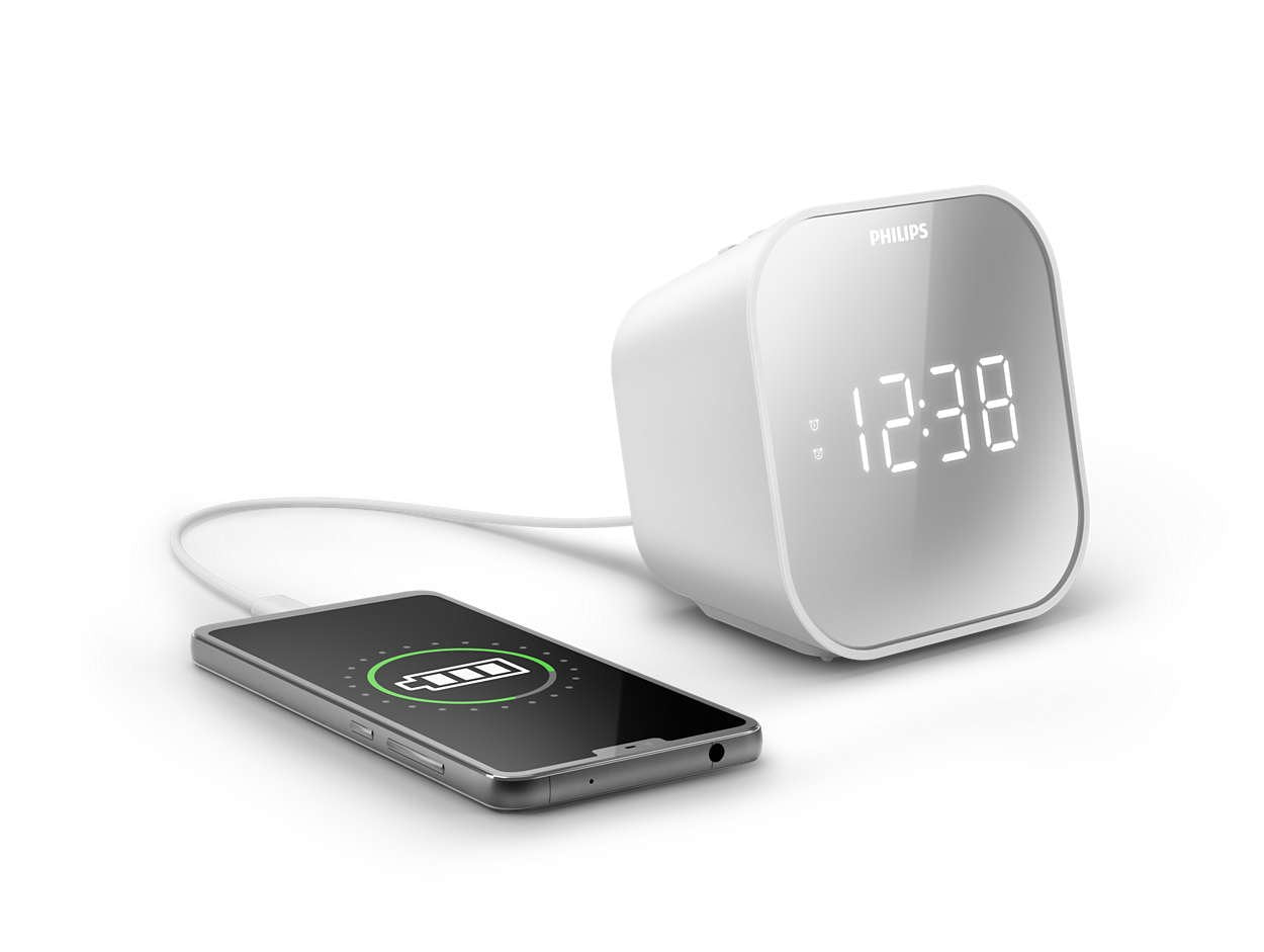 Philips Tar4406/12 Reloj Despertador Digital Blanco