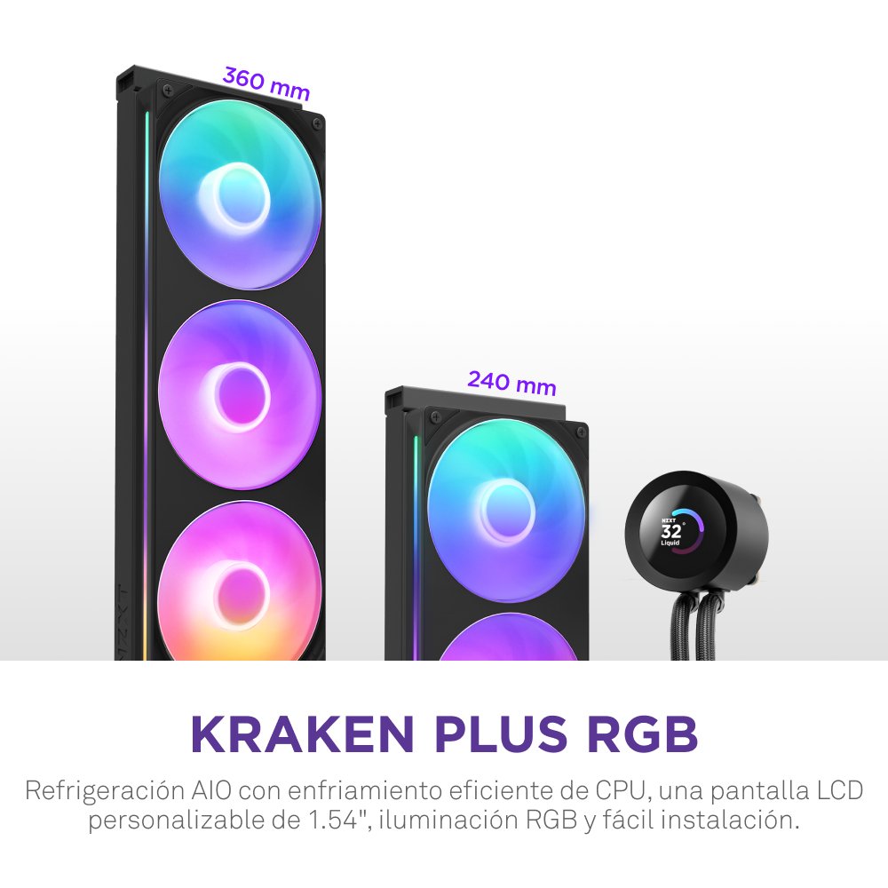 EAN 5056547205274 - NZXT Kraken Plus 360 RGB Procesador Sistema de refrigeración líquida todo en uno Negro 1 pieza(s) imagen 2