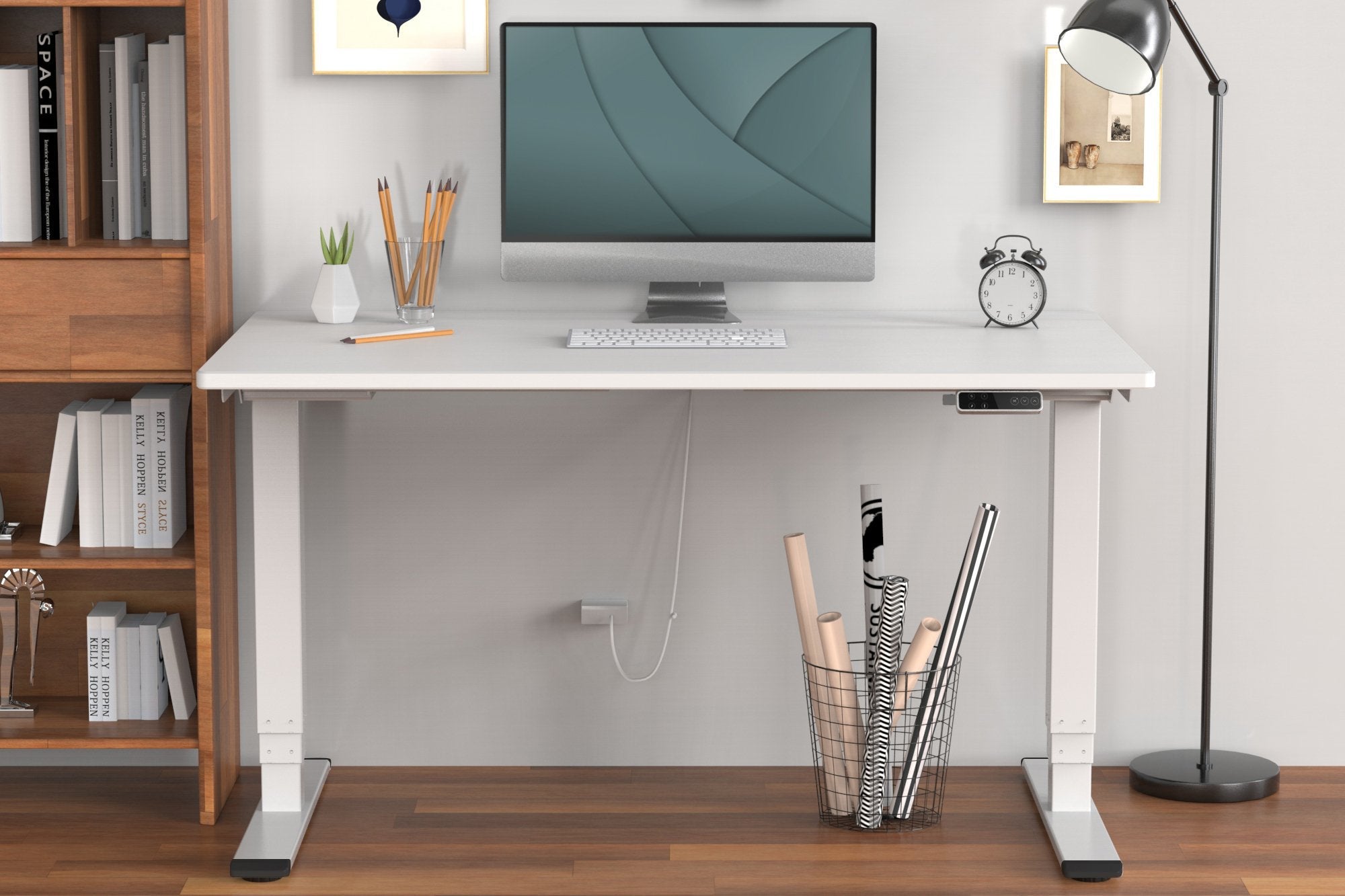 Digitus Bastidor De Mesa Eléctrico De Altura Regulable, Motor Doble, 3 Niveles, Blanco