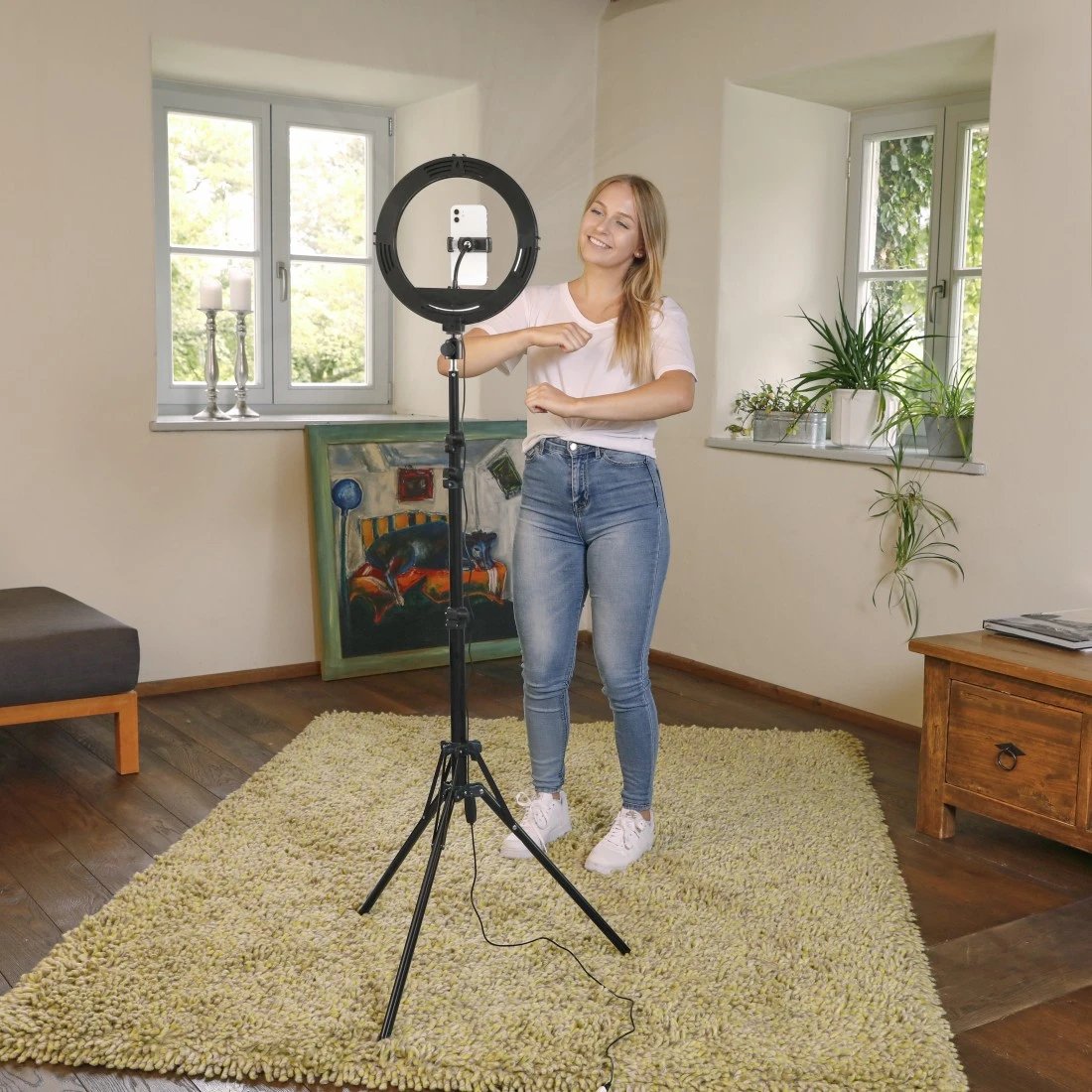 Hama Spotlight Steady 120 Iii Led-Ringleuchte F. Smartphone