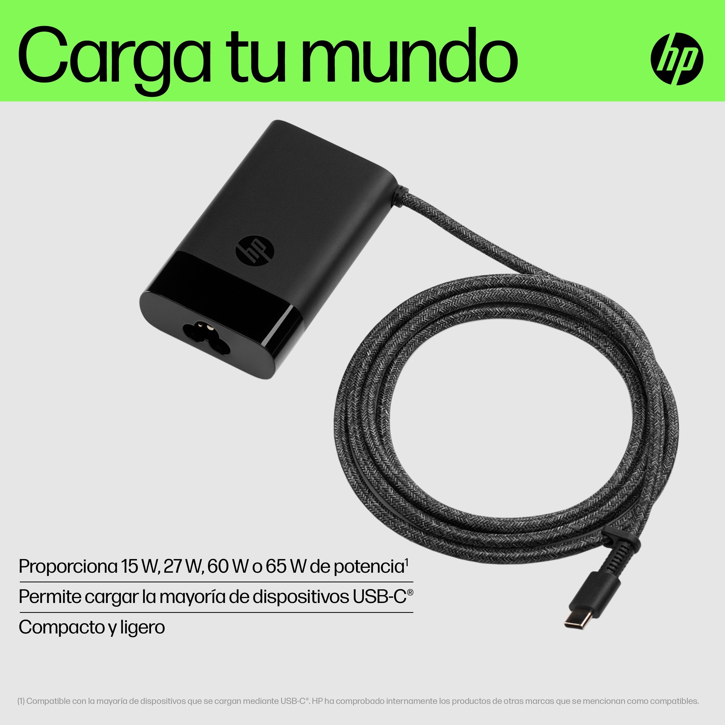 Cargador Para Portátil Hp Usb-C De 65 W, Cargador