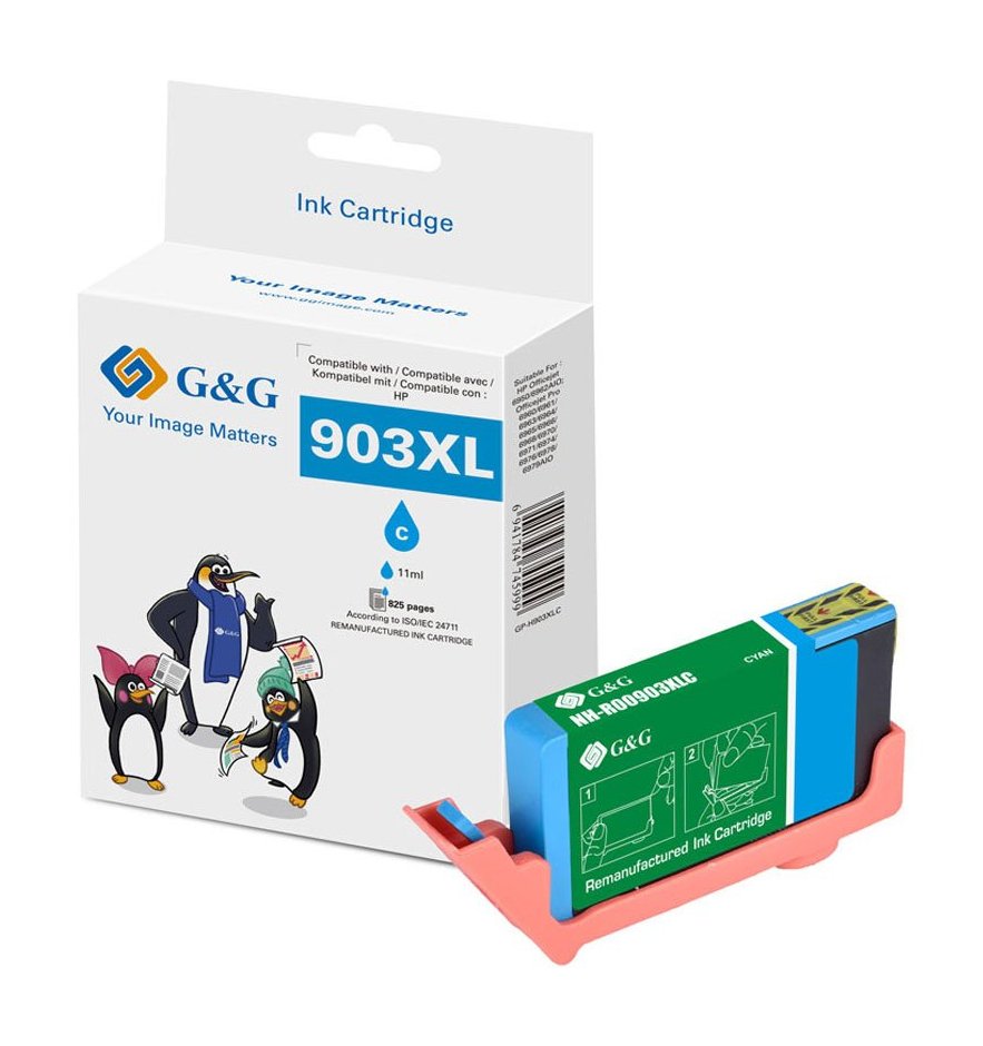 G&G Tintencartucho Compatible Hp 903xl T6m03ae Xl-Cyan