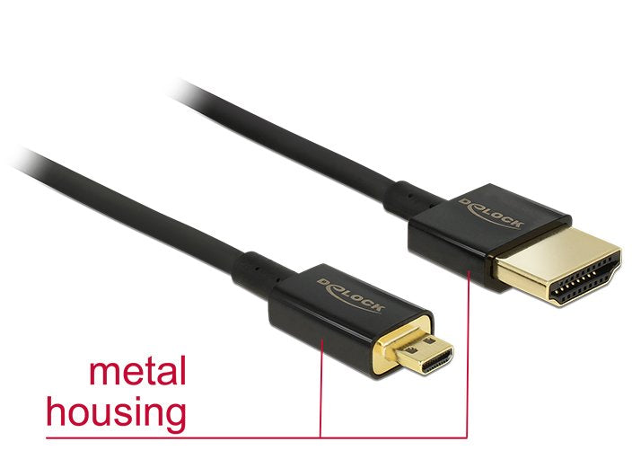 Delock Cable Hdmi A Macho > Hdmi Micro D Macho High Speed With Ethernet 3d 4