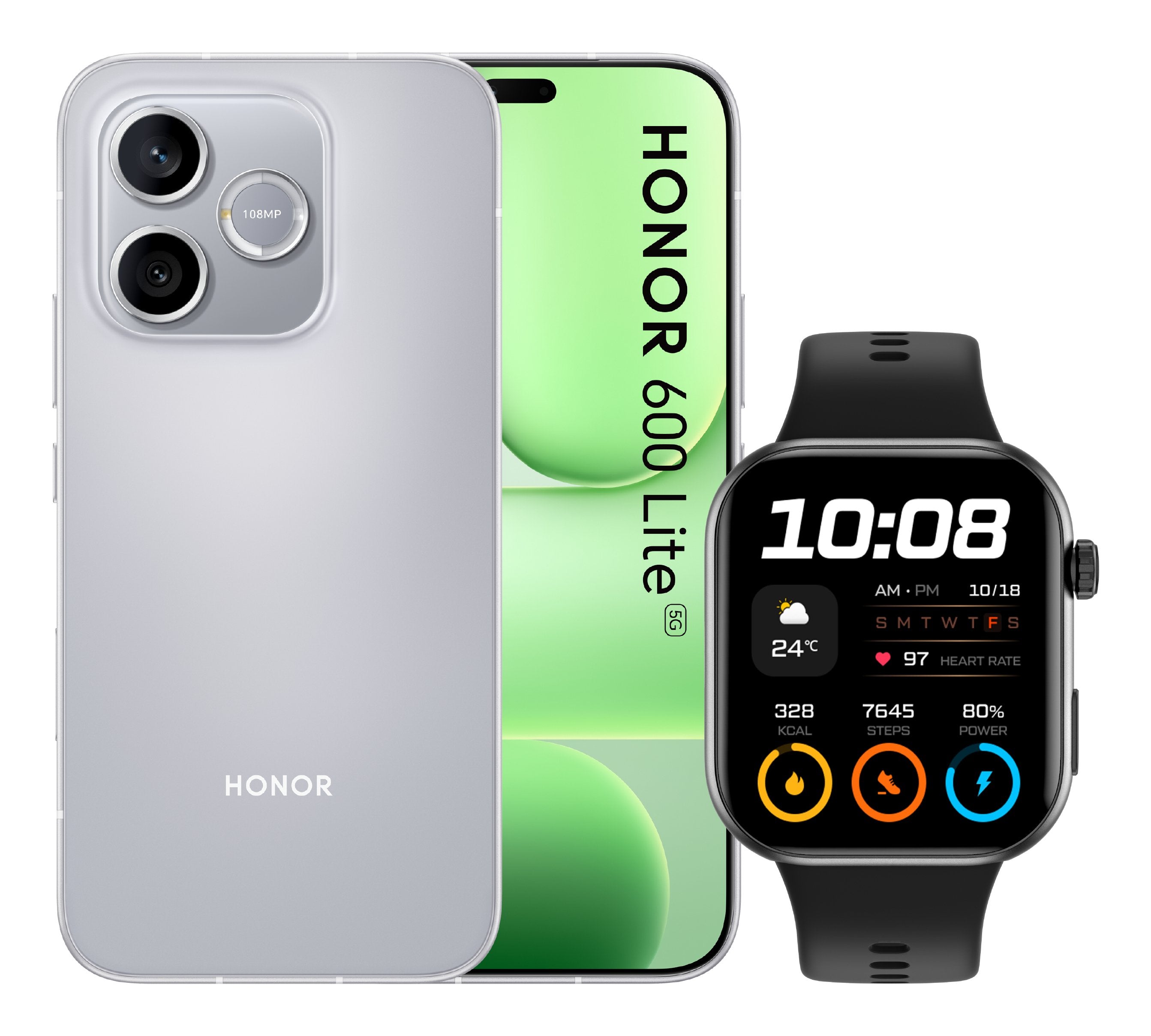 Honor 600 Lite 8+256gb 6.6"5g Velvet Grey Ds + Watch 2i Ita