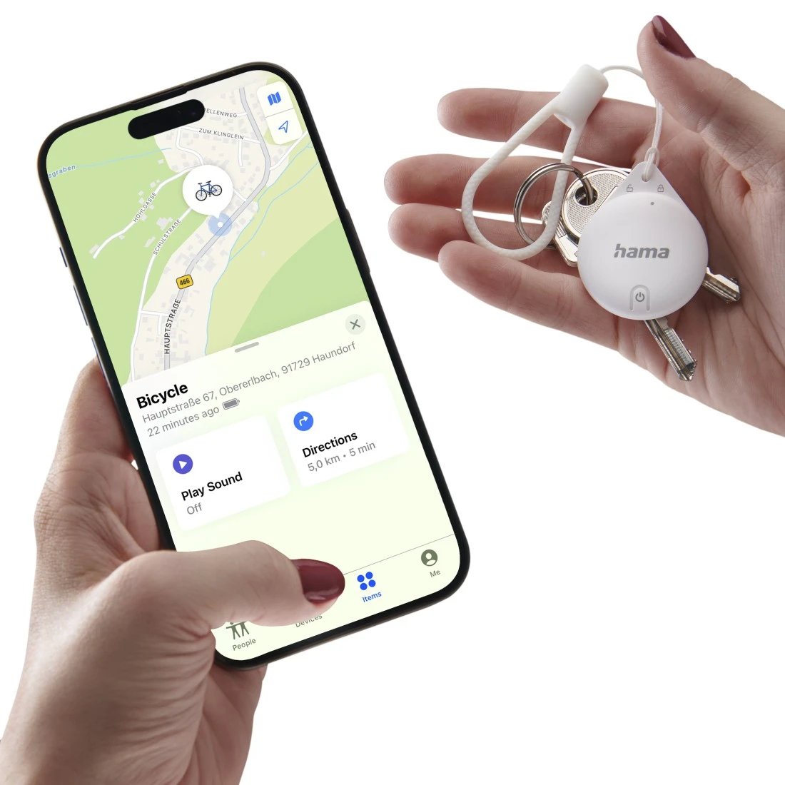 Localizadores Hama Find My Pack De 4 Antiperdida Para Apple - Bluetooth - Policarbonato Y Silicona - Autonomia Hasta