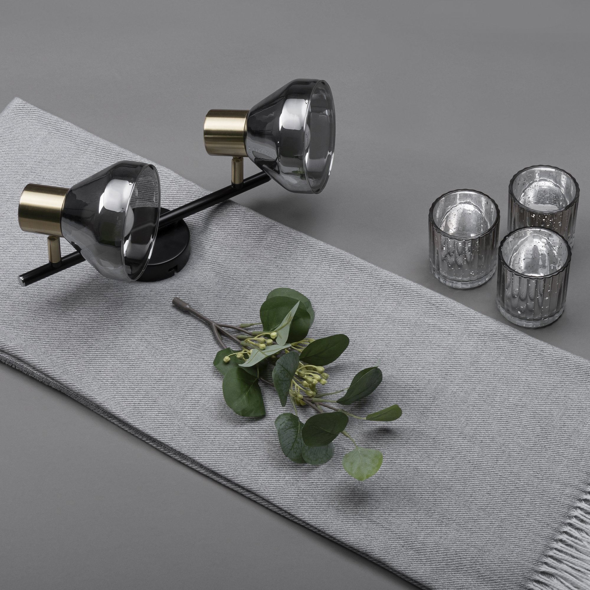 Activejet Lisa Plafón Doble Negro Y Dorado E14 Aplique Para Salón