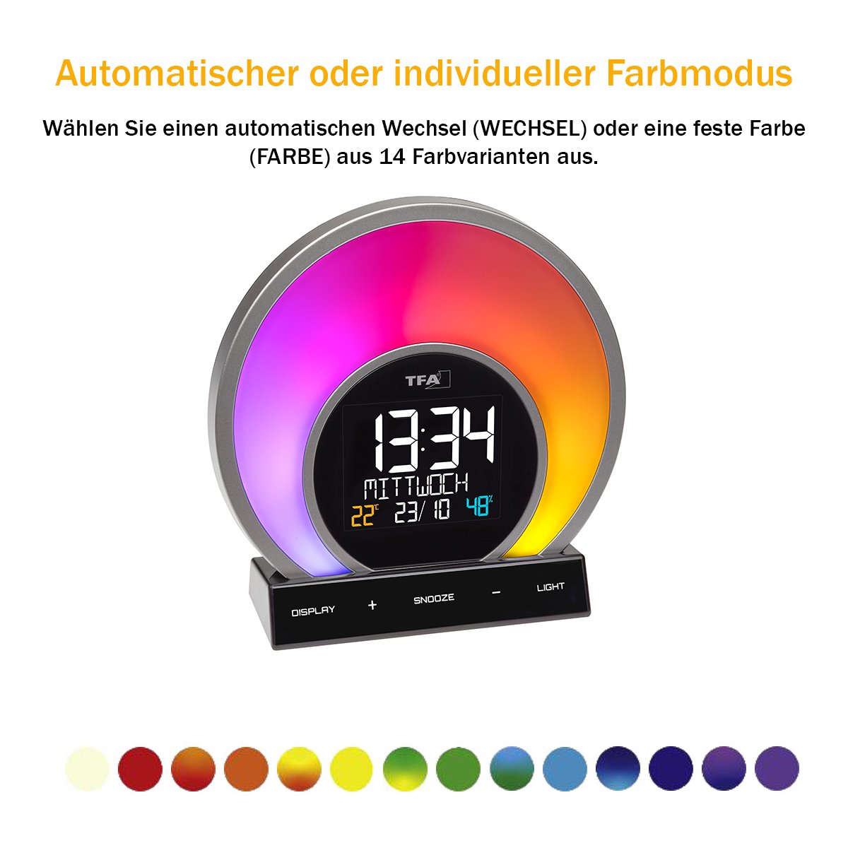EAN 4009816034564 - TFA-Dostmann Soluna Reloj despertador analógico Negro, Transparente imagen 11