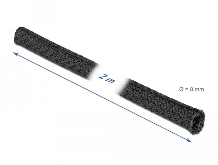 Delock Funda De Cierre Automático 2 M X 8 Mm Negro