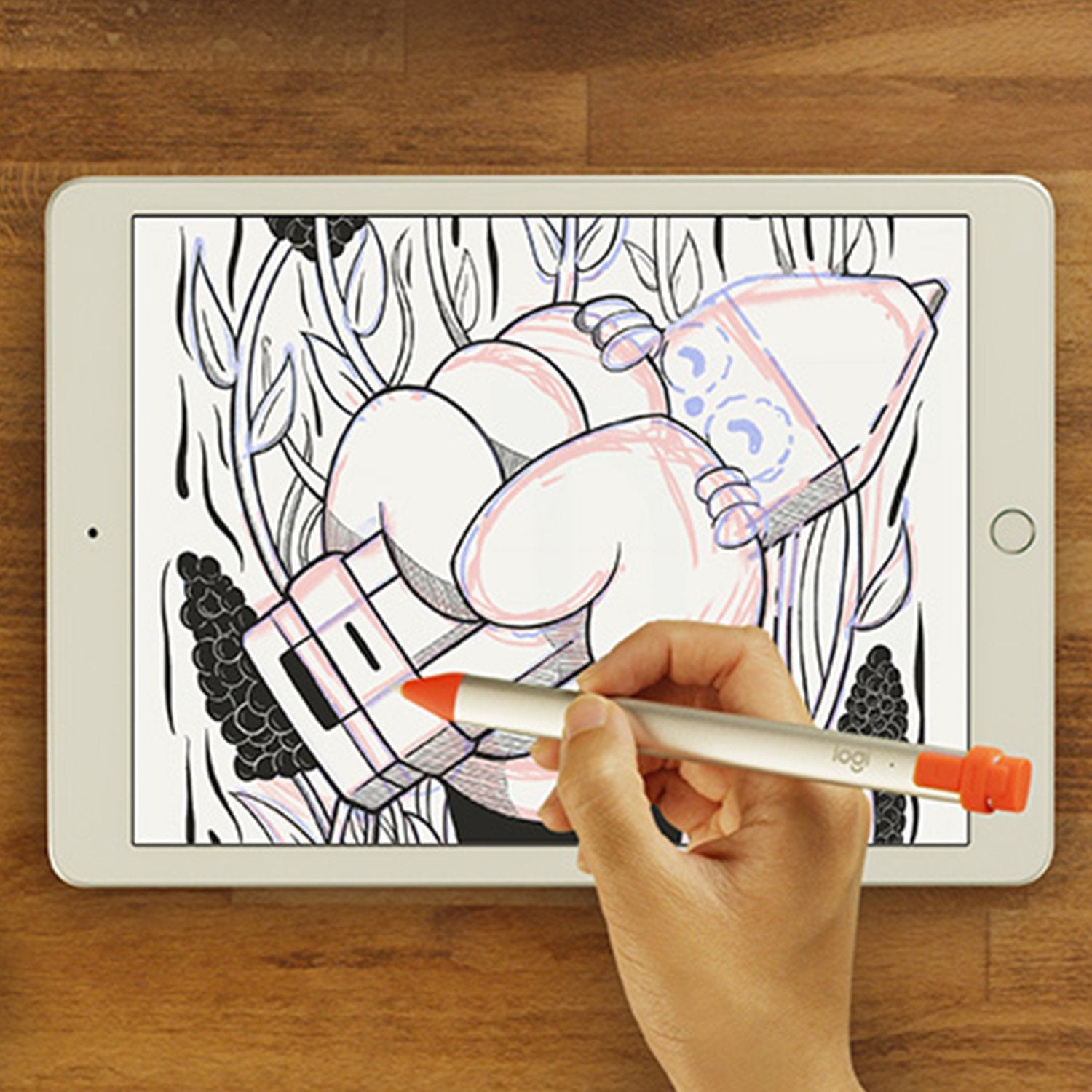 Lápiz Inalámbrico Logitech Crayon Para Ipad Naranja