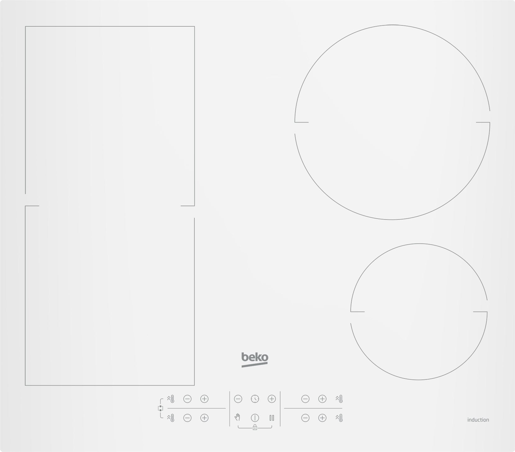 Beko Hii64200fmtw Hobs Blanco Integrado 60 Cm Con Placa De Inducción 4 Zona(S)