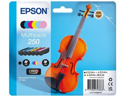 EAN 8715946743868 - Epson 250 Violin Claria Photo HD cartucho de tinta 1 pieza(s) Original Rendimiento estándar Negro, Cian, imagen 1