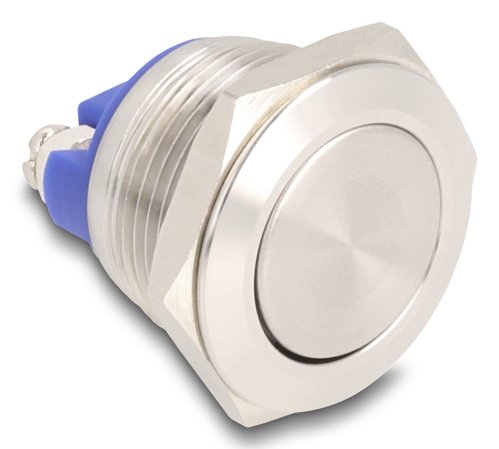 Drucktaster Zum Einbau 19 Mm 2 X Schraubklemme Taster Flach