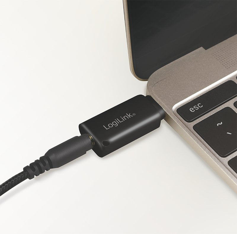 EAN 4052792057256 - LogiLink UA0356 cambiador de género para cable USB-C 3.5 mm Negro imagen 4