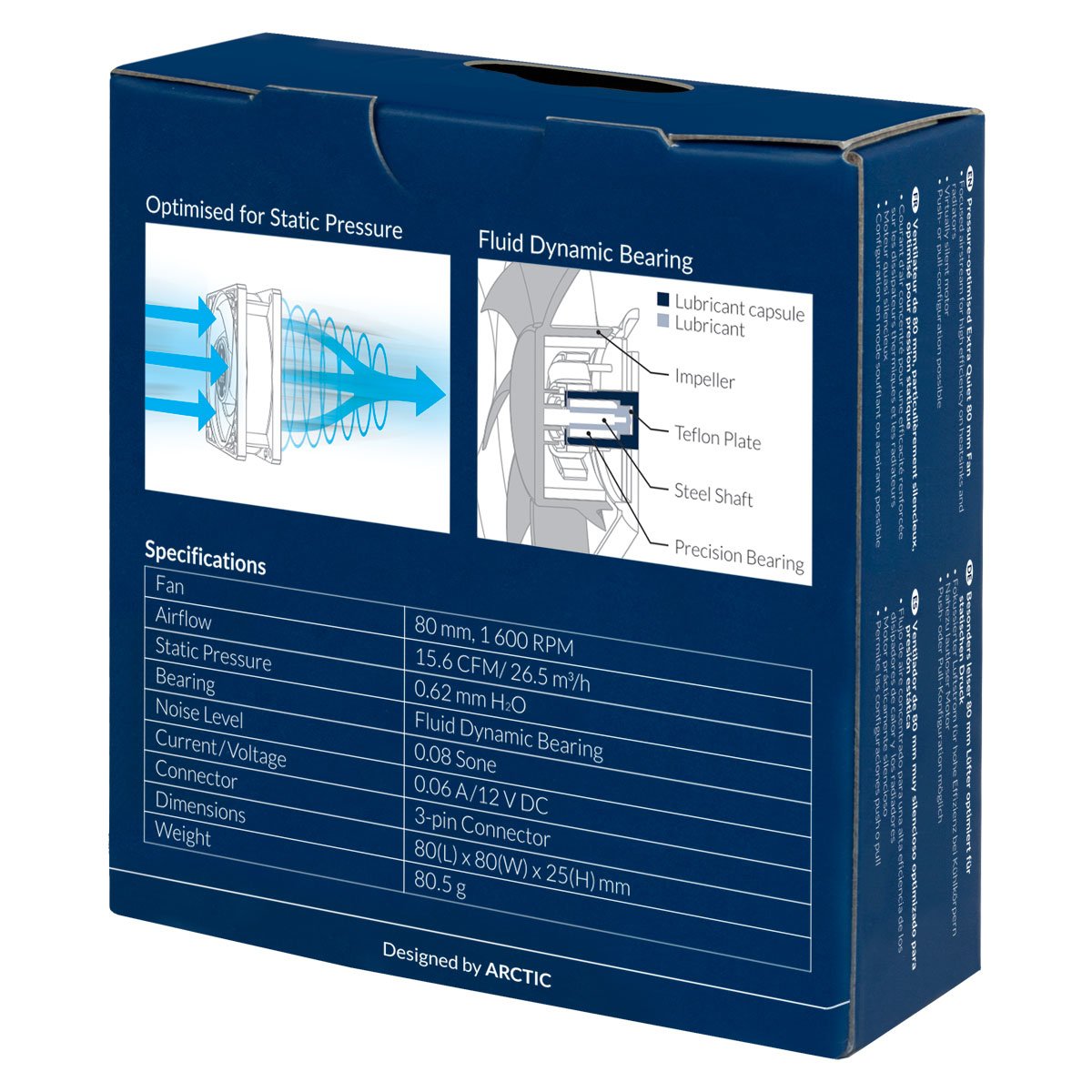 Arctic P8 Silent Carcasa Del Ordenador Ventilador 8 Cm Negro