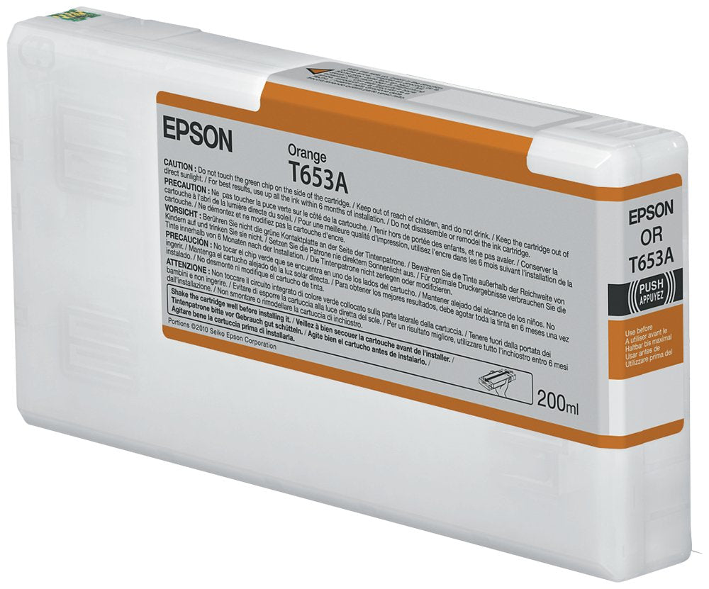 EAN 0010343877702 - Epson T653A Orange Ink Cartridge (200ml) cartucho de tinta 1 pieza(s) Original Naranja imagen 1