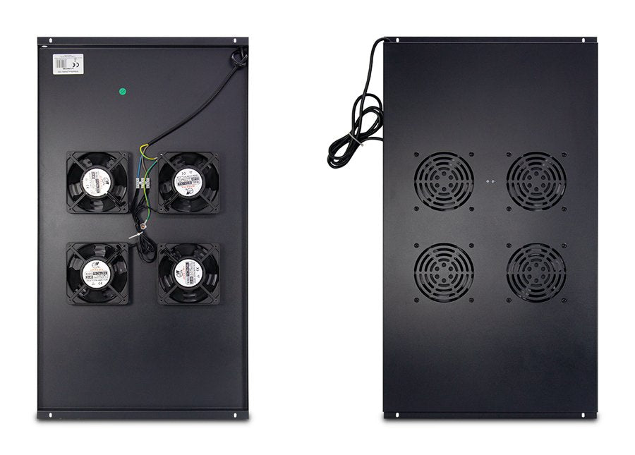 Inter-Tech 88887268 Accesorio De Bastidor Panel Del Ventilador, Refrigerador De Aire Negro, Panel Del Ventilador, Negro, 4 Ventilador(Es), 240 V, 410 Mm, 745 Mm