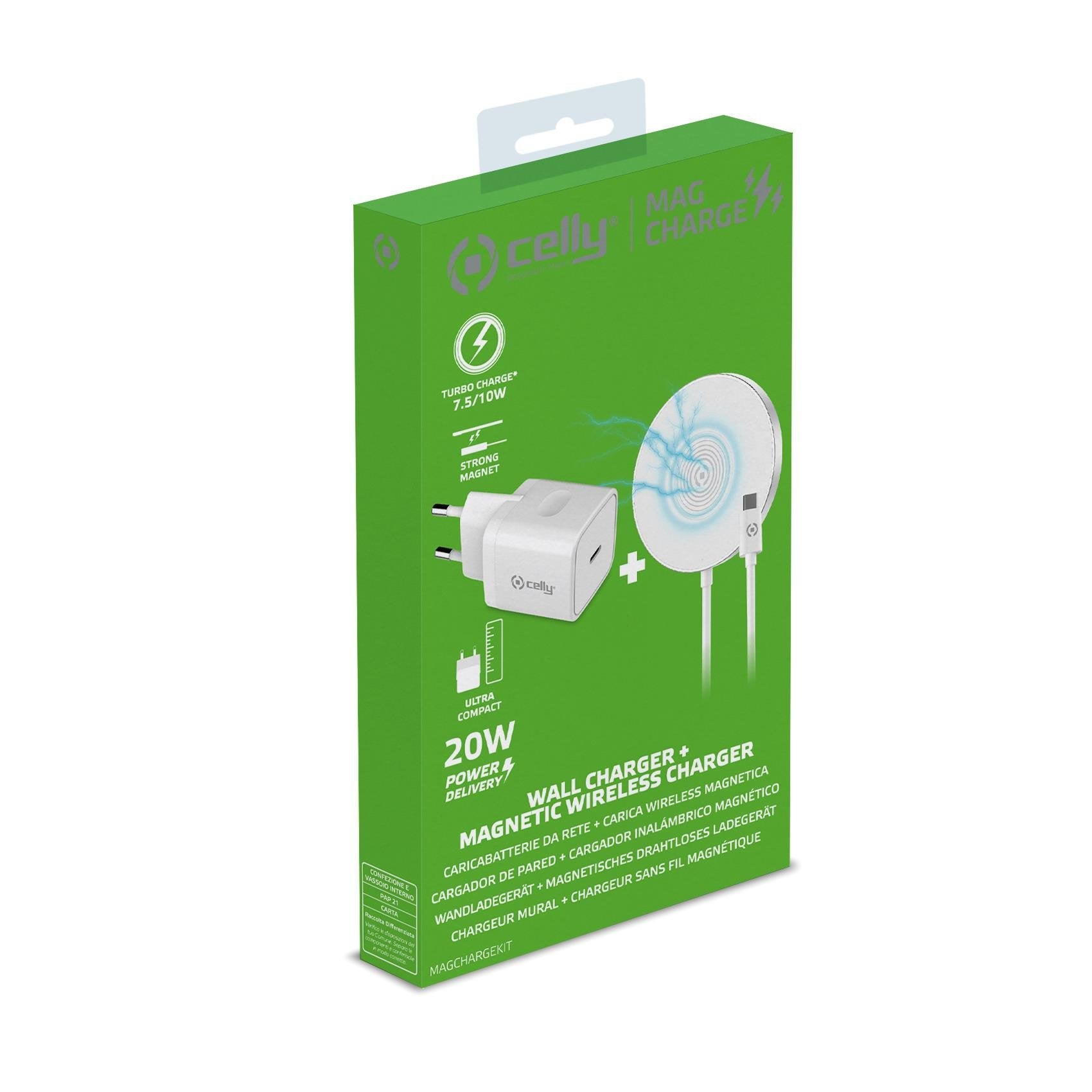 EAN 8021735189954 - Celly Magchargekit Universal Blanco Corriente alterna Cargador inalámbrico Interior imagen 2