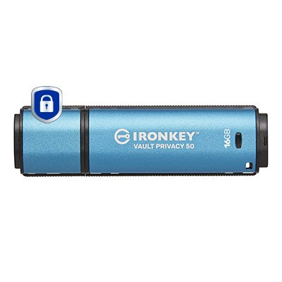 EAN 0740617329001 - Kingston Technology IronKey Vault Privacy 50 unidad flash USB USB tipo A 3.2 Gen 1 (3.1 Gen 1) Negro, Azu imagen 1