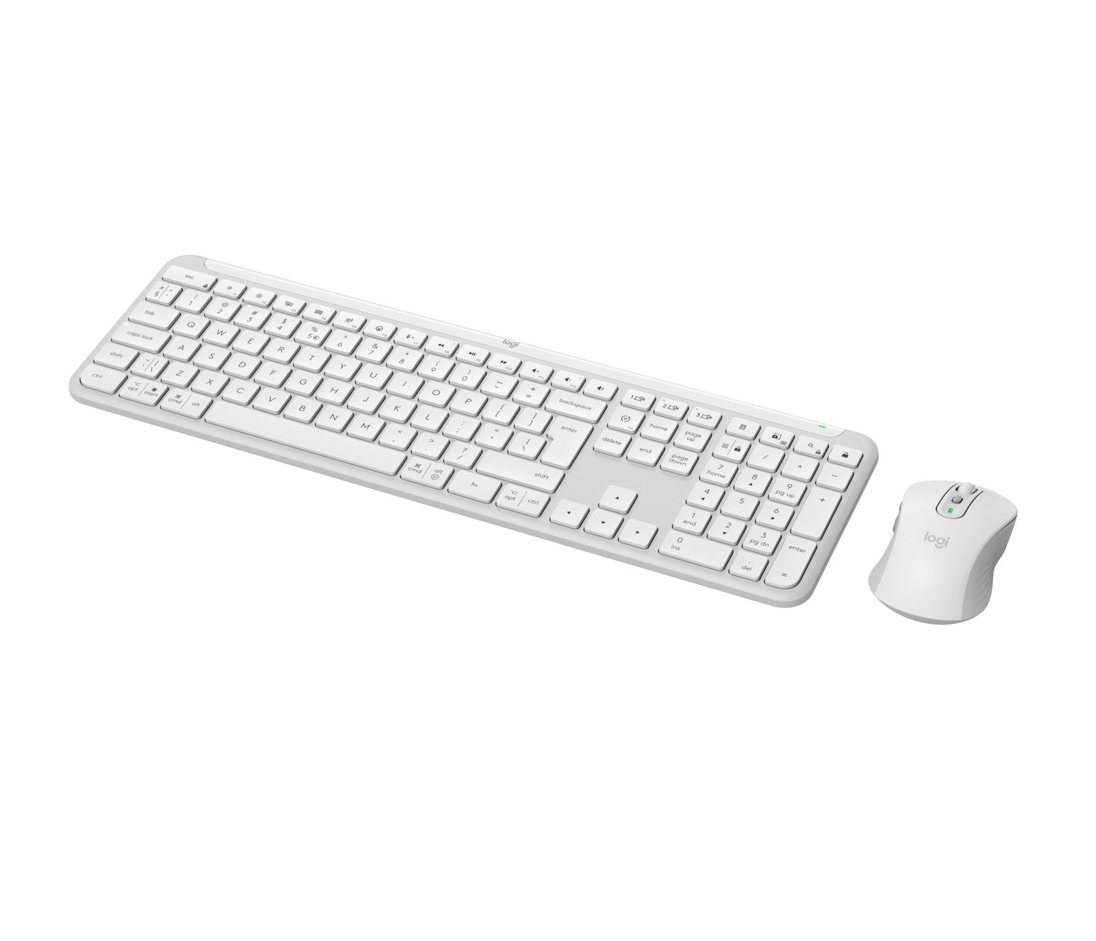 Teclado Ingles + Ratón Logitech Mk950 Signature Slim Rf Wireless + Bluetooth Qwerty Internacional De Ee.Uu. Blanco