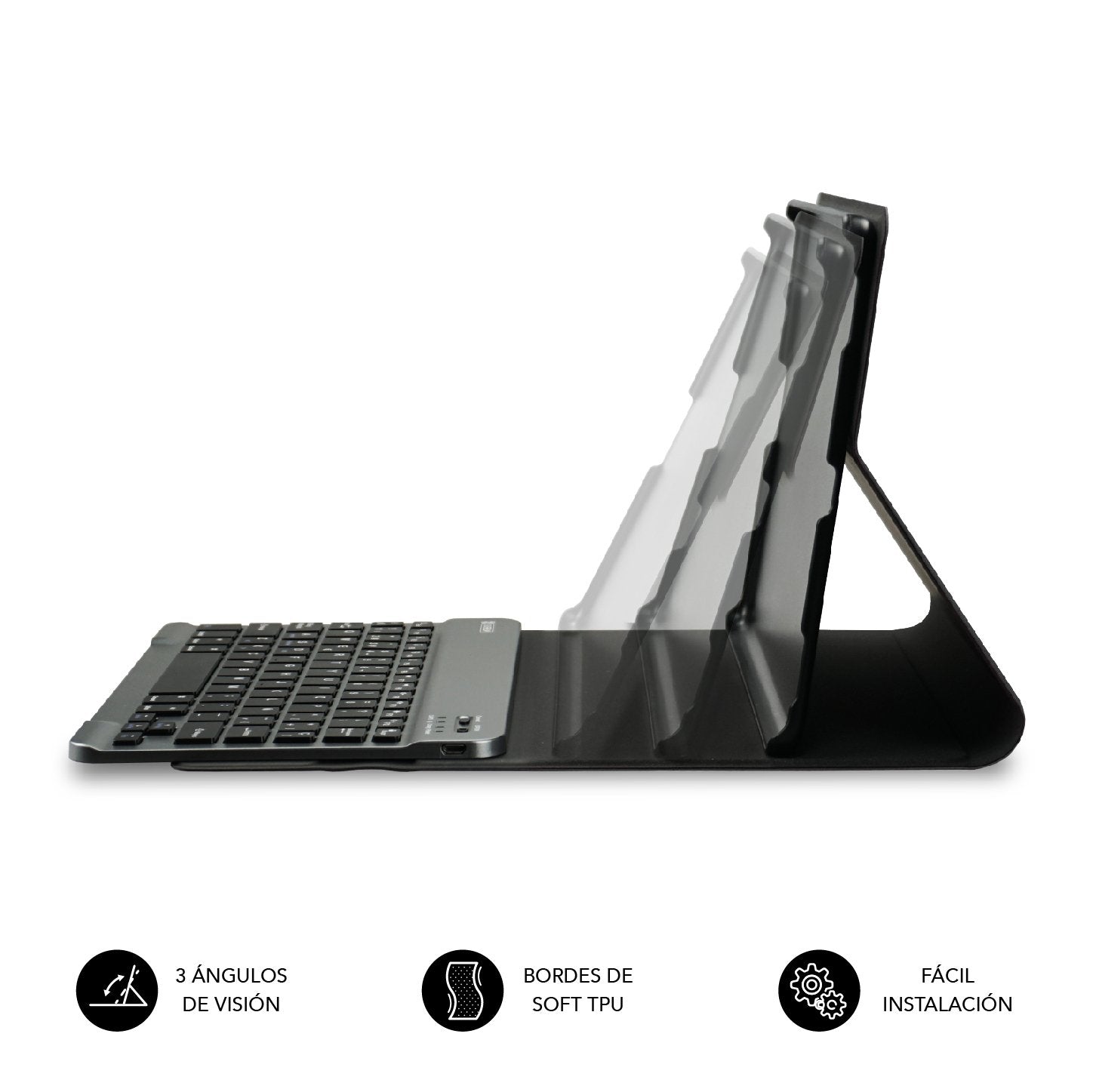 EAN 8436586742157 - SUBBLIM SUBKT3-BTS055 teclado para móvil QWERTY Español Bluetooth Negro, Gris imagen 5