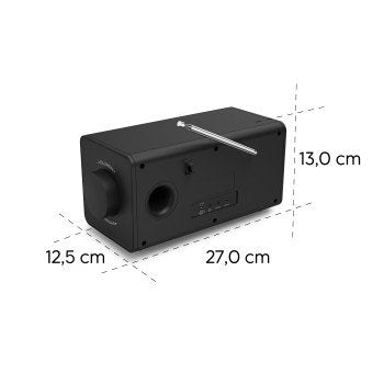 Radio Digital Con Altavoz Hama Dr1001 Fm/Dab+ Bt Pantalla 4.3" 5w Reloj Despertador Negro