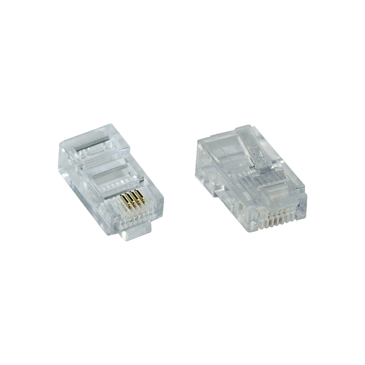 Conector Modular Inline 100pcs 8p4c Rj45 Para Crimpar A Cable Plano Isdn