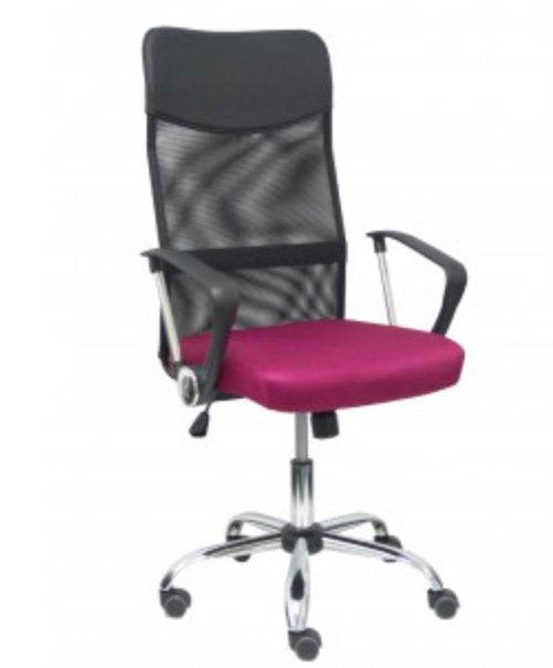 Silla Gontar Respaldo Malla Negro Asiento Granate