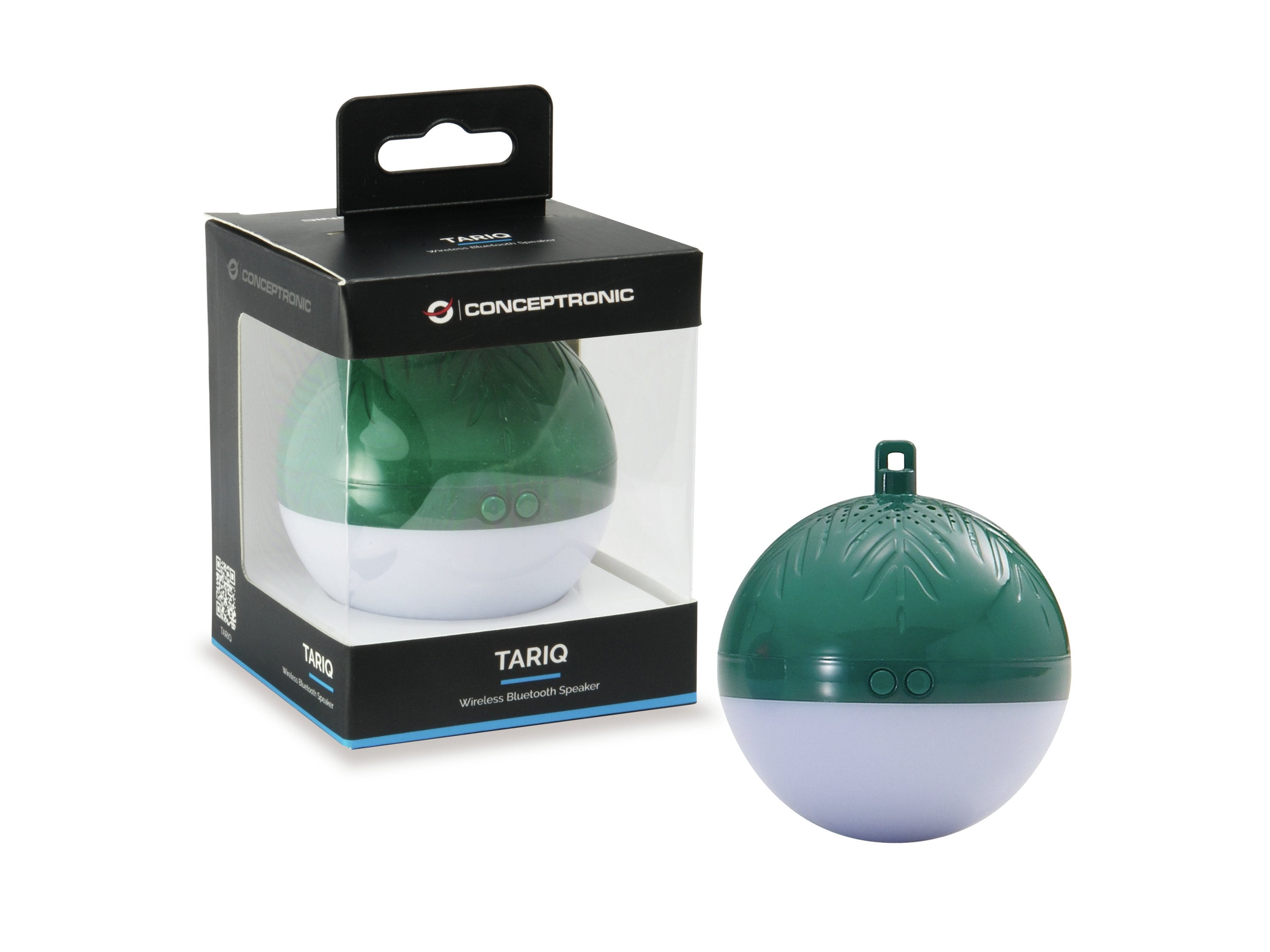 Altavoz Bluetooth Conceptronic Tariq Bola De Navidad Con Luz Led Tws Color Verde