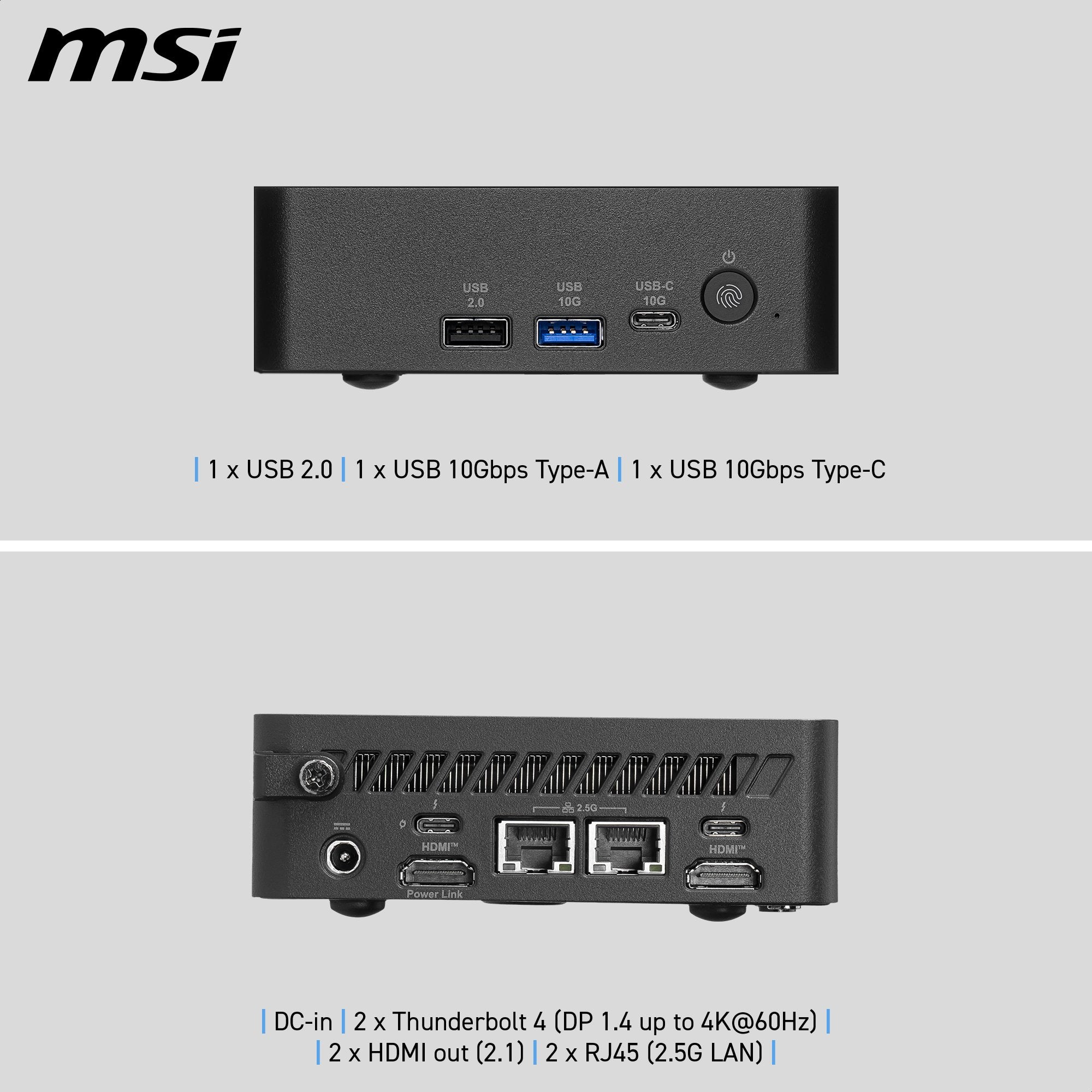 EAN 4711377431200 - MSI Cubi NUC AI+ 3MG-005BEU USFF Negro 322 Intel® SoC FCBGA2540 4,4 GHz Altavoces incorporados imagen 2