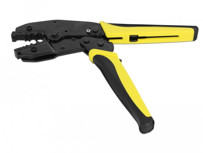 Alicates De Engarzadores Coaxados Universales De Delock, Negro/Amarillo Crimpzange, Por 6 Diámetro Diferente 90295