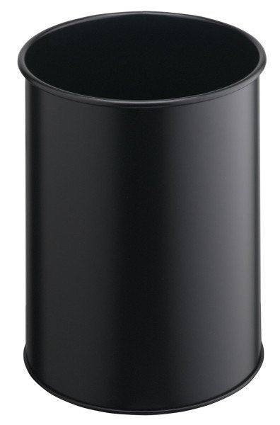 Papelera Metálica Durable Redonda 15 Litros Negro