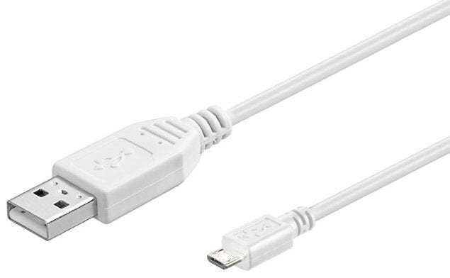 Usb A To Usb Micro B, Version 2.0, White, 0.15m Usb2.0 A -