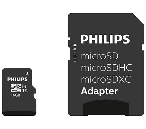 Philips Sd Micro Sdhc Card 16gb Card Class 10 Incl. Adapter