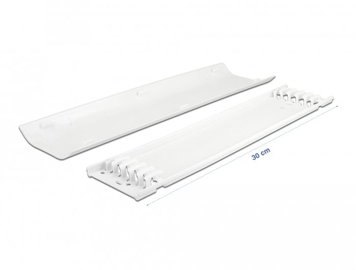 Delock Cablekanal Selbstklebend Mit Cablebefestigung 85 X 10 Mm - Länge 300 Mm 2 Stück Weiss