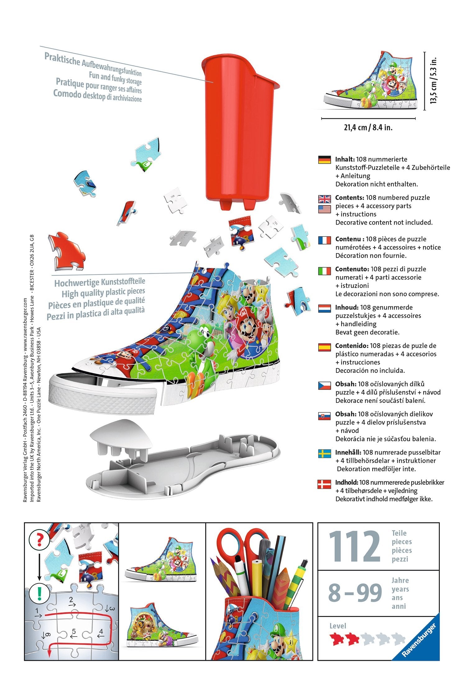 Zapatilla Super Mario Puzzle 3d