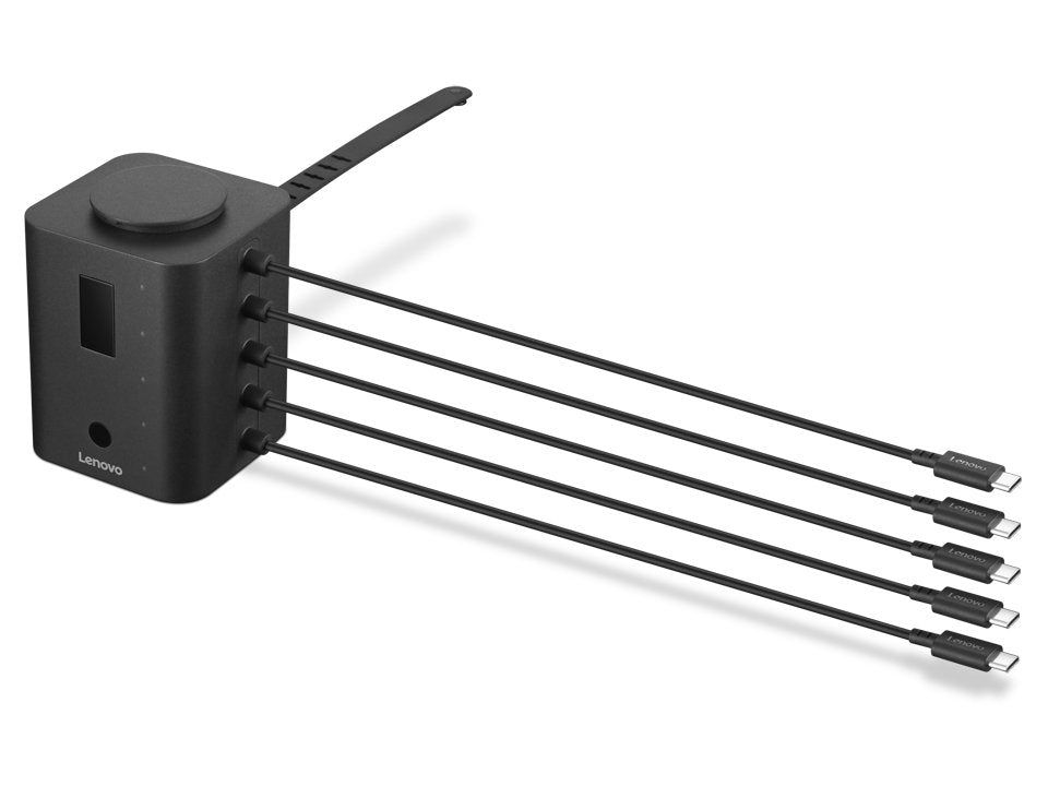 Lenovo Smart Charger Estación De Carga 19 Vatios 1 A 5 Conectores De Salida (24 Pin Usb-C) Negro Mundial