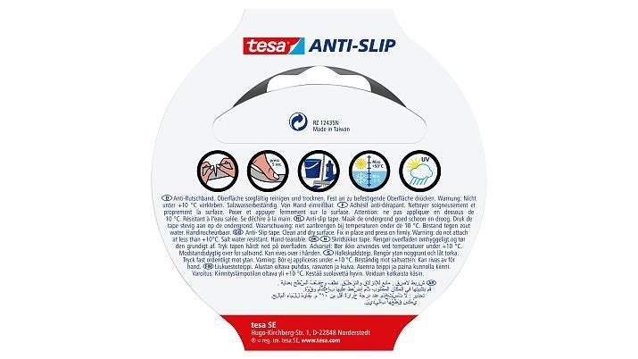 Cinta Antideslizante Tesa 5m 50mm Negra
