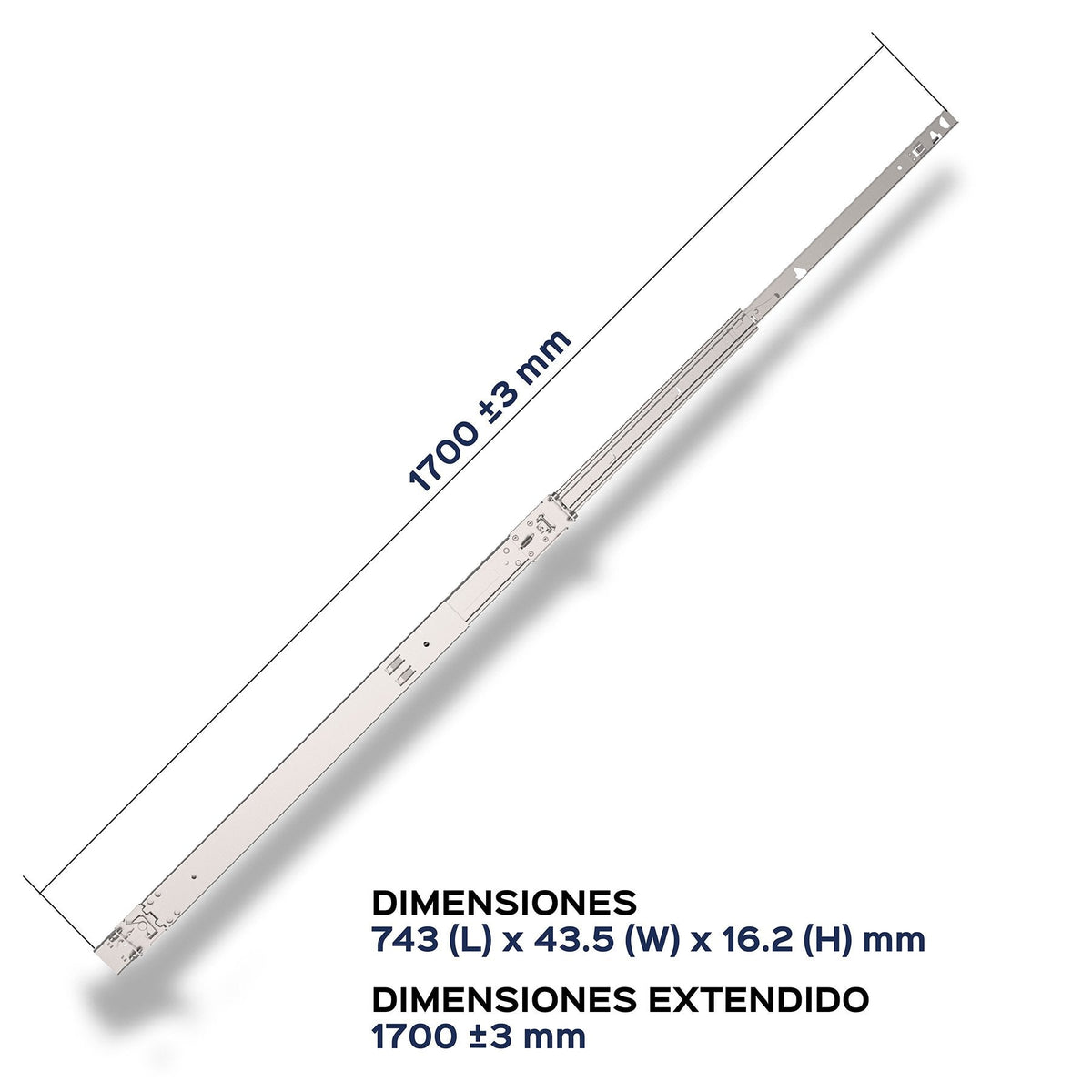 Kit De Railes Unykach Uk514208g4 Para Caja Rack 2u Material Acero Hasta 40kg Sistema Telescopico Pla
