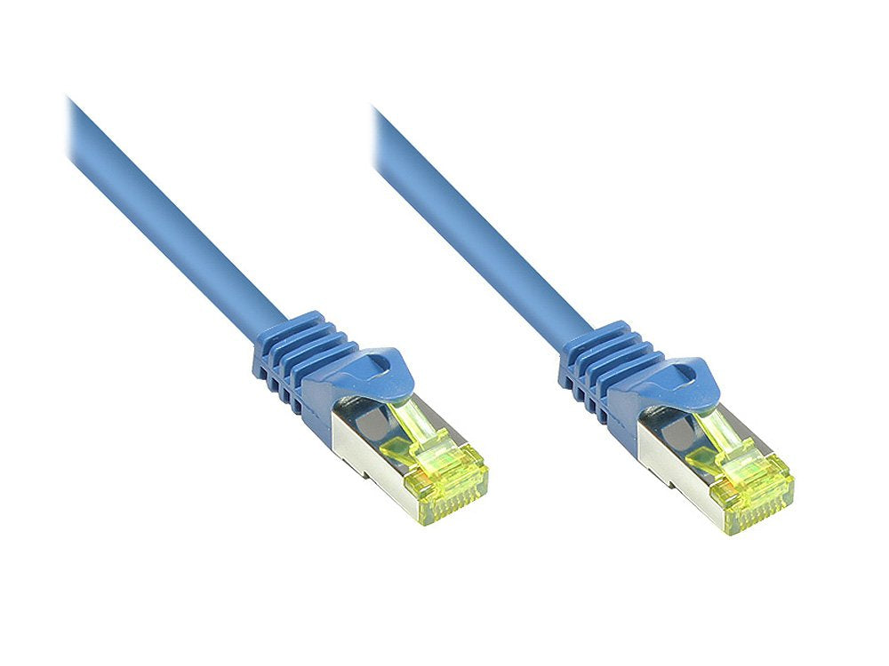 Goodconnections Rj45 Cable De Red Mit Cat. 7 Rohcable Und Rastnasenschutz (), S Ftp, Pimf, Halogenfrei, 500mhz, Ofc, Blau, 2m,