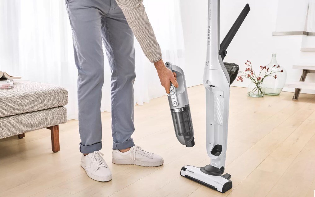 Aspiradora Bosch Serie 4 Bch3p2301 De Pie Y Escoba Eléctrica Aspiradora Escoba 2 En 1 Batería Secar Sin Bolsa 0,4 L Blanco