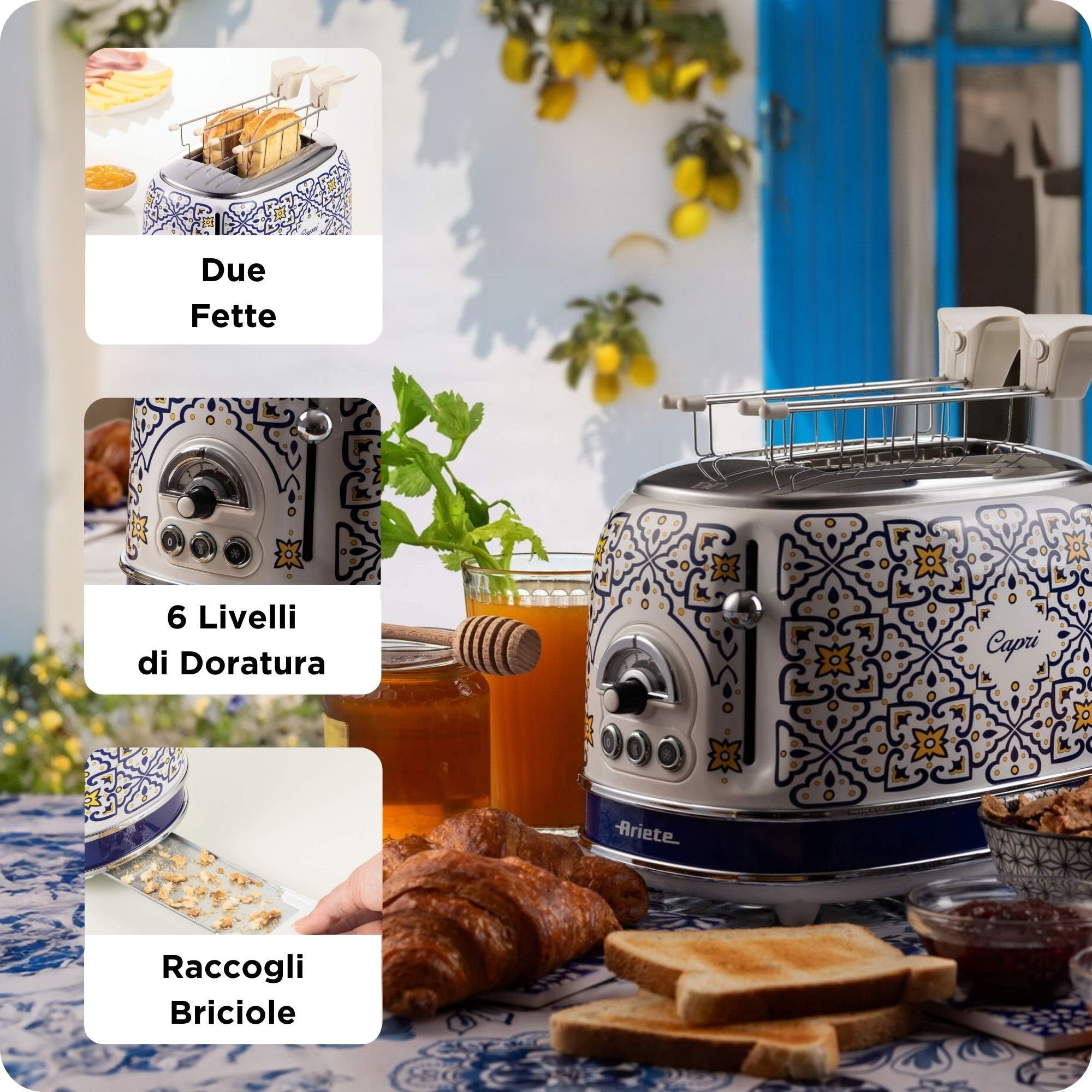 EAN 8003705122901 - Ariete 0155/0C 6 2 rebanada(s) 810 W Blanco, Azul claro imagen 5