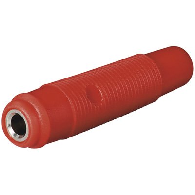 Conector Banana 4mm Hembra Rojo Goma Blanda