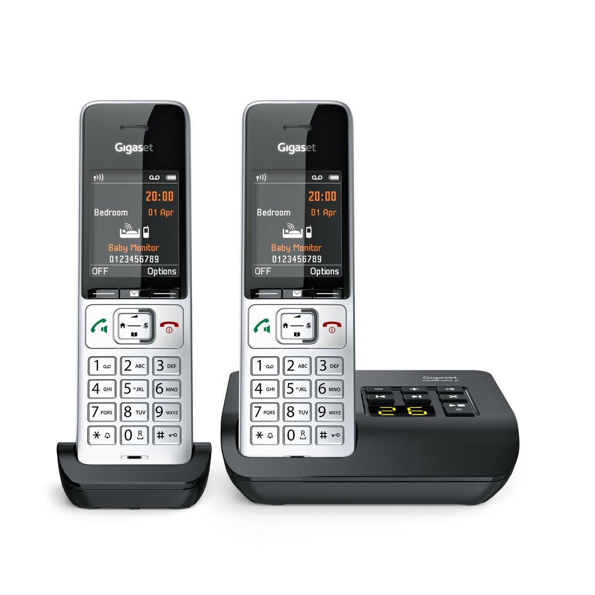 EAN 4250366866642 - Gigaset COMFORT 500A duo Teléfono DECT/analógico Identificador de llamadas Negro, Plata imagen 9