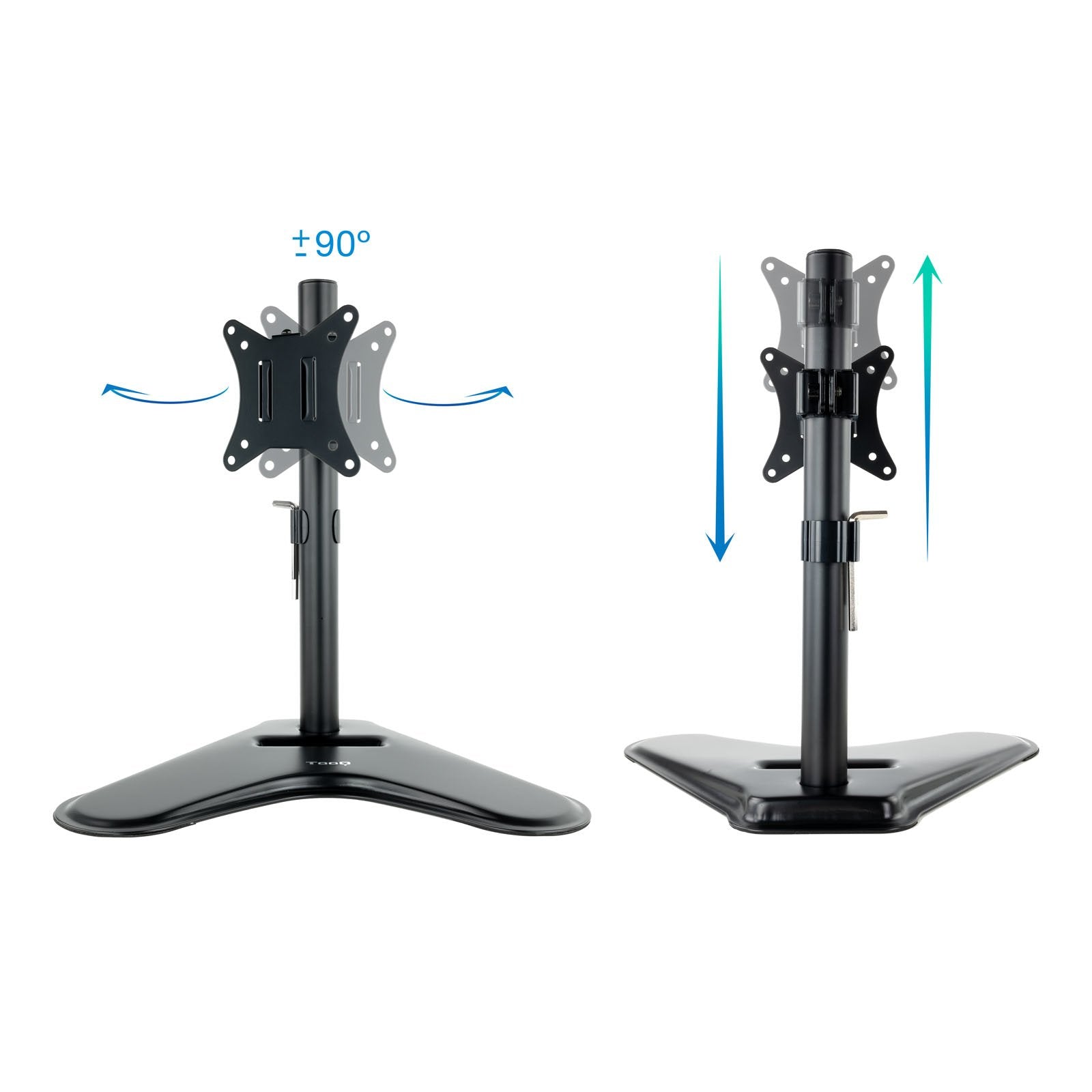 Tooq Soporte De Mesa Para Monitor De 17"-32" - Giratorio E Inclinable - Gestion De Cables - Peso Max 9kg - Vesa