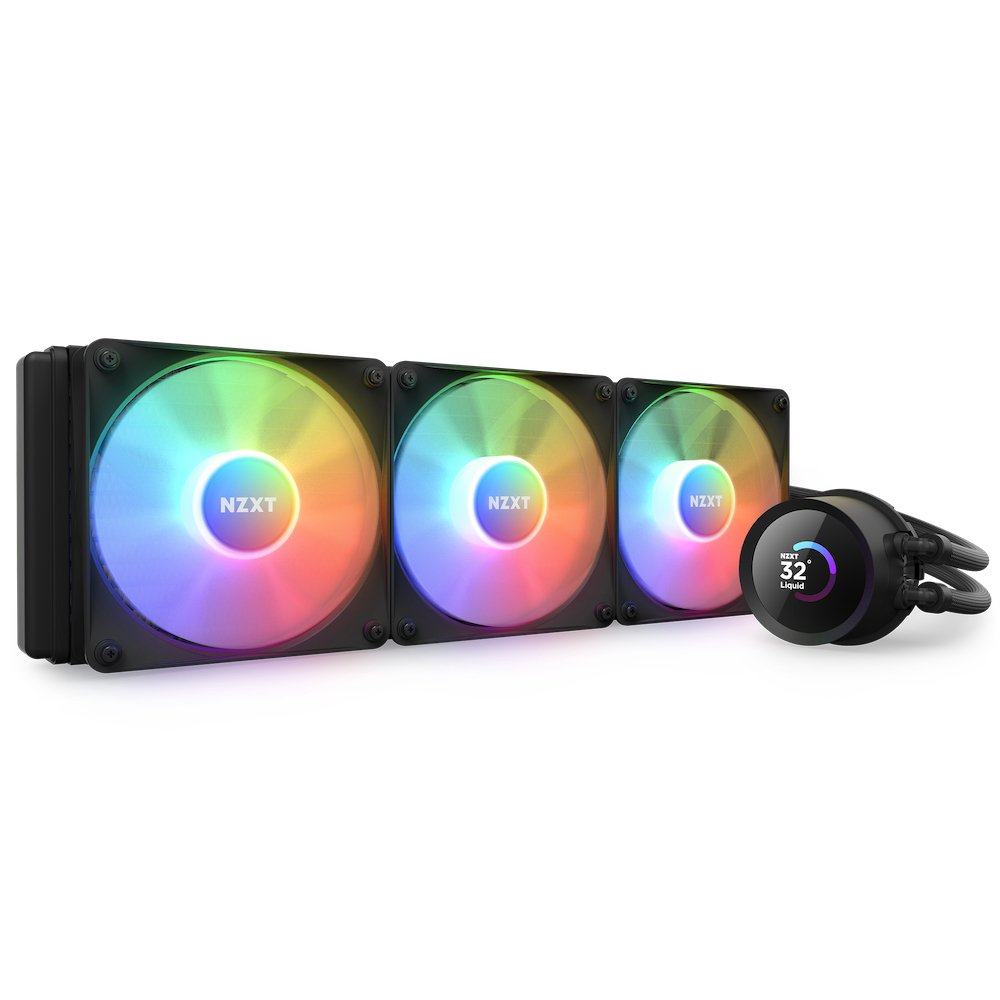 Refrigerador Liquido Cpu Nzxt Kraken 360 Rgb 3x120 Negro Vent Rgb Display Lcd