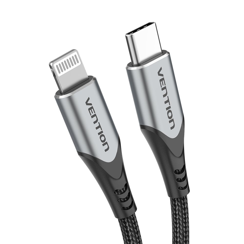 Cable Usb 2.0 Tipo-C Lightning Vention Tachf Usb Tipo-C Macho Lightning Macho 1m Gris