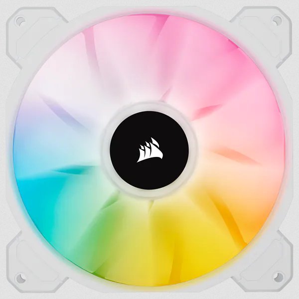 Ventilador Led Corsair Sp140 Rgb Elite Blanco De 140 Mm Rgb Con Paquete Doble Airguide