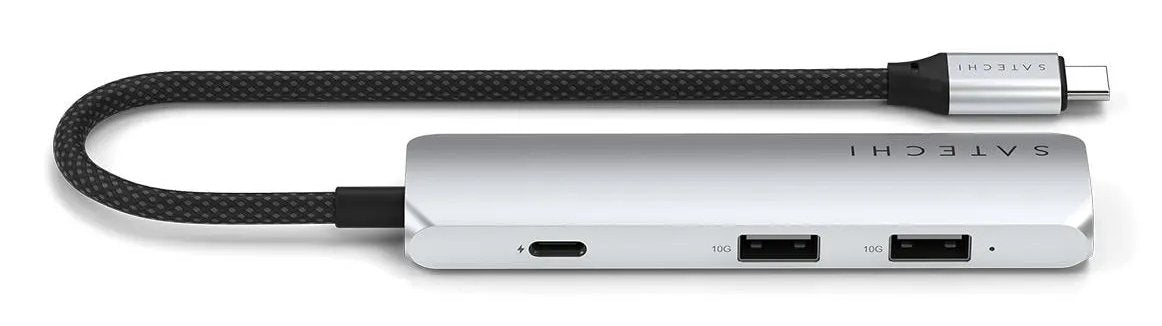 Satechi 4-W-1 Usb-C Slim Multiport 4k Usb-C (Usb-C, 4k Hdmi, 2x Usb-A) (Srebrny)