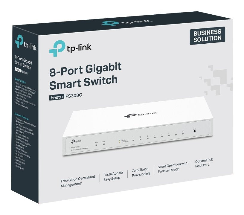 EAN 8885020622379 - TP-Link Festa FS308G Gestionado L2/L2+ Gigabit Ethernet (10/100/1000) Energía sobre Ethernet (PoE) Blanco imagen 6